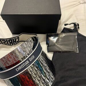 Christian Dior Navy Blue Monogram Visor